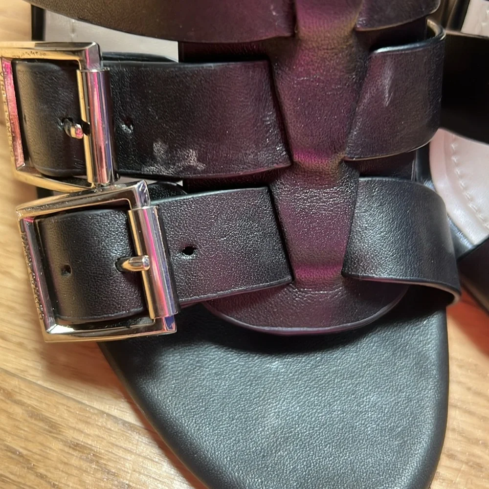 Vince Camuto Black Strappy Gladiator Wedge Sandals with Buckles – Size 8.5M - Picture 3 of 12